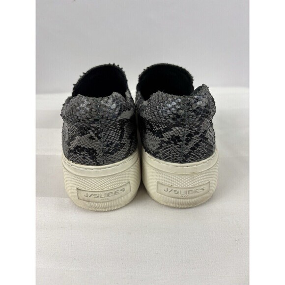 J/Slides Cleo Slip On Platform Sneakers Grey Black Snake Print 8.5 - Picture 3 of 9